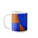 03 Blue & Orange Abstract Flower Mug