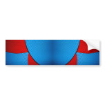 03 Blue & Red Abstract Flower Bumper Sticker bumper stickers