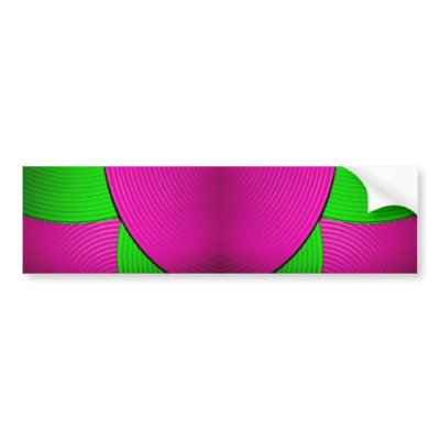 03 Pink & Green Abstract Flower Bumper Sticker by colourmatt