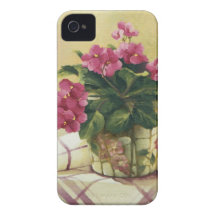 0511 African Violets in Mosaic Planter Case-Mate iPhone 4 Case