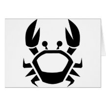 08122006 BLACK WHITE CRAB TATTOO TRIBAL GRAPHICS L GREETING CARDS