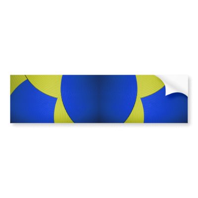 08 Yellow & Blue Bumper Sticker by colourmatt