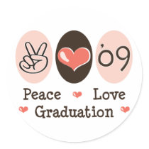 09 Peace Love Graduation Stickers
