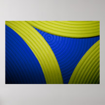 09 Single Yellow & Blue Curves & Triangle Poster
