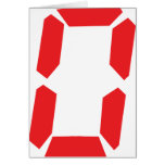0 red alarm clock number digital zero greeting cards