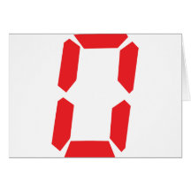 0 red alarm clock number digital zero cards