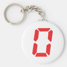 0 red alarm clock number digital zero key chains