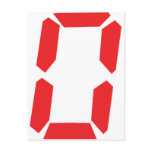 0 red alarm clock number digital zero post card