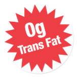 0g Trans Fat Sticker