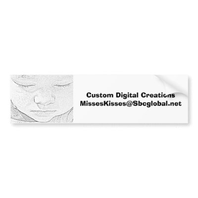 100_1765drawn, Custom Digital Creations MissesK... Bumper Sticker by MissesKisses