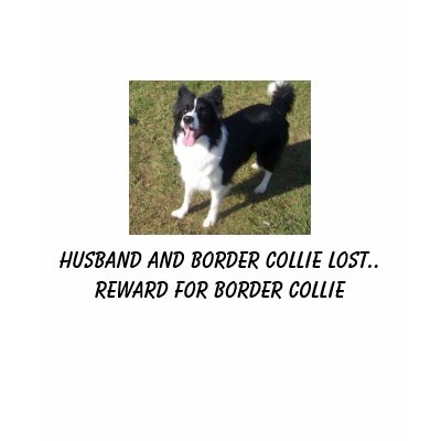 100_3334, Husband and Border Collie lost.. Rewa... Tees by gforcetrish