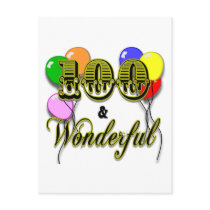 100 and Wonderful Birthday Gifts & Apparel Postcards