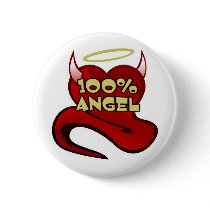 100% Angel Devil Heart Button