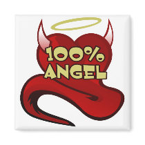 100% Angel Devil Heart Magnet