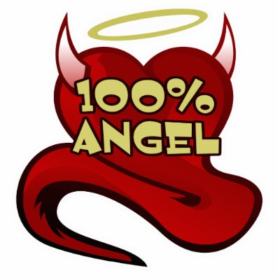 100% Angel Devil Heart Photo Cutout by doonidesigns