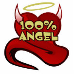 100% Angel Devil Heart photo sculptures