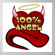 100% Angel Devil Heart Print