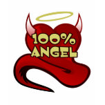 100% Angel Devil Heart t-shirts
