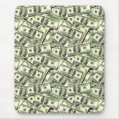 $100 Bills Money Mousepad by JuJuGarden