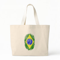 100% Brazilian DNA fingerprint Brasil pride gifts Canvas Bags