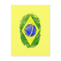100% Brazilian DNA fingerprint Brasil pride gifts Postcard