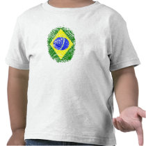 100% Brazilian DNA fingerprint Brasil pride gifts Tees