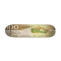 100 Canadian Dollar Bill Skateboard Mini