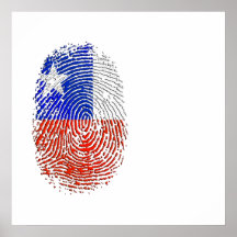 100% Chilean DNA fingerprint flag of Chile