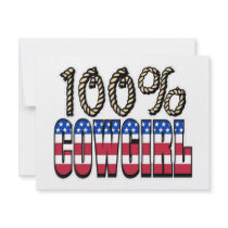 100% Cowgirl Personalized Invitations