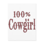 100% Cowgirl - (pink & brown plaid lettering) Postcard