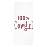 100% Cowgirl - (pink & brown plaid lettering) Rack Card Design