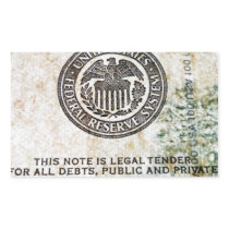 100 Dollar Bill (8) Rectangular Sticker