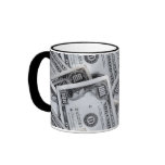 100 dollar bills 1 mug