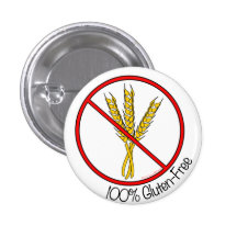 100% Gluten Free Pinback Button