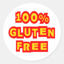 100% Gluten Free Round Stickers