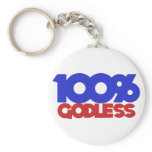 100% Godless Atheist keychains
