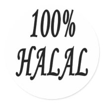 100% HALAL RONDE STICKER