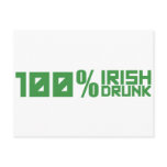 100% Irish 100% Drunk - St Patrick's Day Green Post Card