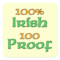 100% Irish 100 Proof Sticker