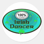 100% Irish Dancer Round Stickers