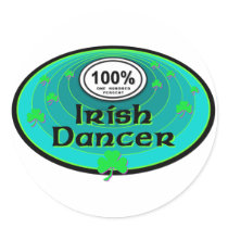100% Irish Dancer Round Stickers