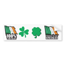 100% Irish Proud to Be Irish bumper stickers
