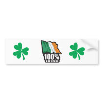 100% Irish/St. Patrick's Day Bumper Stickers