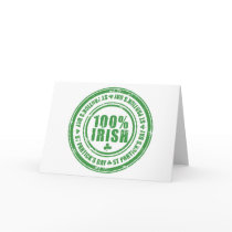 100% Irish St Patrick's Day - Ireland Stamp Beer Cards