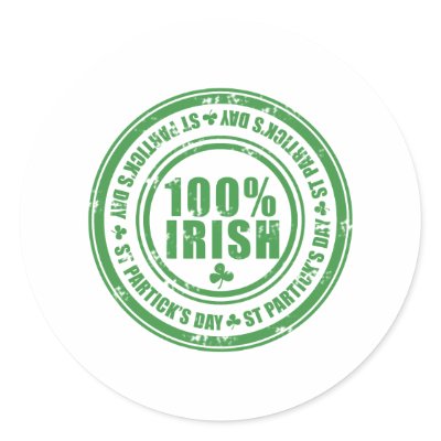 100% Irish St Patrick's Day - Ireland Stamp Beer Sticker by CarbonClothing