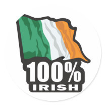 100% Irish/St. Patrick's Day Stickers