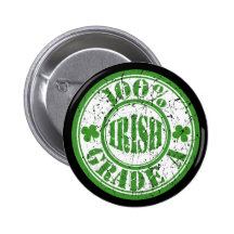 100% IRISH STAMP Button