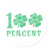 100% Irish Round Stickers