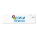 100% JEWISH + Magen David bumper stickers