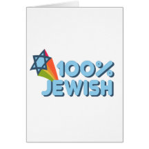 100% JEWISH + Magen David greeting card